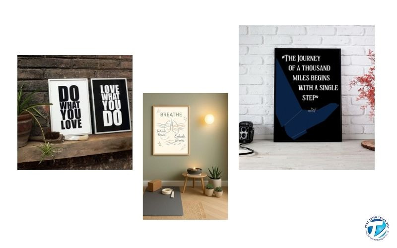 Tranh canvas slogan Cảm hứng và Bình yên